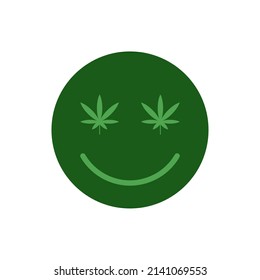 Smiling Emoji Weed Leaf Shaped Eyes Stock Vector (Royalty Free ...