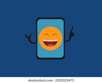 Smiling emojis flat design vector illustration