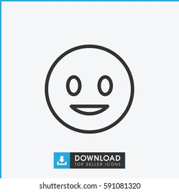 smiling emot icon. Simple outline smiling emot vector icon. On white background.