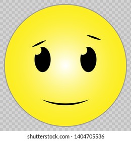 Smiling emoticon cartoon style. Vector