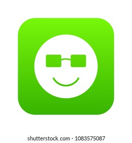 Smiling emoticon digital green for any design isolated on white vector illustration
