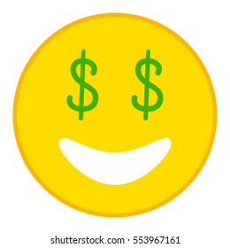 Smiling Emoticon Dollar Eyes Trendy Flat Stock Vector (Royalty Free ...