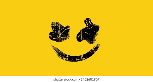 Smiling emoticon. Emoji of positive feelings. Happy face. Painted emotion icon.