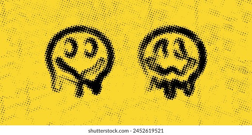 Smiling emoticon. Emoji of positive feelings. Happy face. Painted emotion icon.