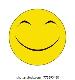 Smiling emoticon. Emoji of positive feelings. Happy face.. Distressed texture. Vector illustration. For social networks, internet messages