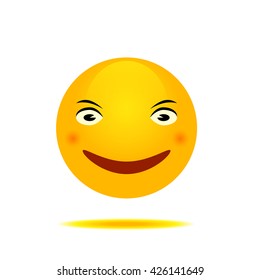 Smiling emoticon with smiling eyes and rosy cheeks