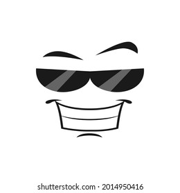 Smiling Emoticon Face Sunglasses Isolated Emoji Stock Vector (Royalty ...
