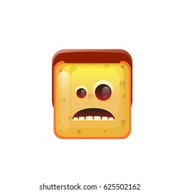 Smiling Emoticon Face Surprised Emotion Icon Flat Vector Illustration