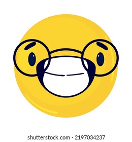 smiling emoticon with glasses icon flat isolated