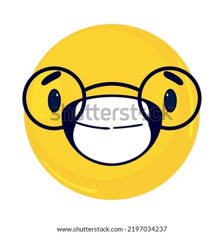 smiling emoticon with glasses icon flat isolated