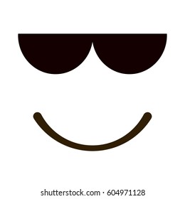 Smiling emoticon with glasses in trendy flat style. Agent emoji vector illustration.