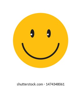 Smiling emoticon with happy eyes for web and mobile.