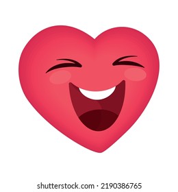 smiling emoticon heart isolated icon