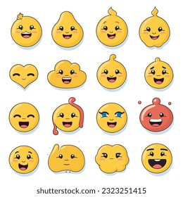 Smiling emoticon icons set. Cartoon illustration of smiling emoticon icons for web