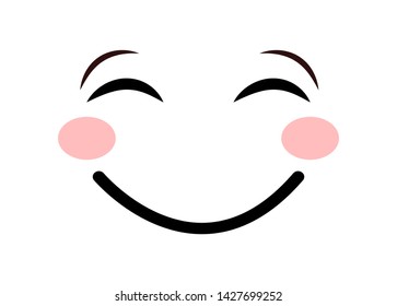 Smiling emoticon on white background. Smile icon.