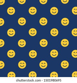 smiling emoticon pattern on blue background