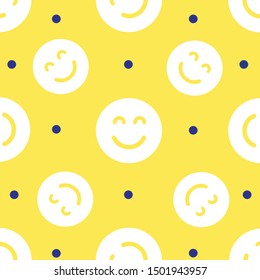 smiling emoticon pattern on yellow background