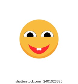 Smiling emoticon. Smiley icon. Cartoon emoji. Vector illustration.