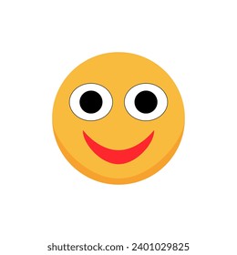 Smiling emoticon. Smiley icon. Cartoon emoji. Vector illustration.