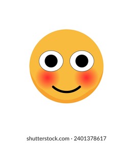 Smiling emoticon. Smiley icon. Cartoon emoji. Vector illustration.