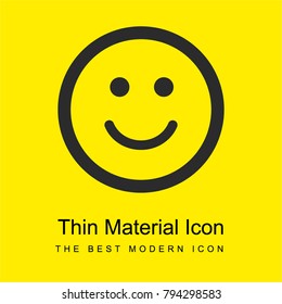 Smiling emoticon square face bright yellow material minimal icon or logo design