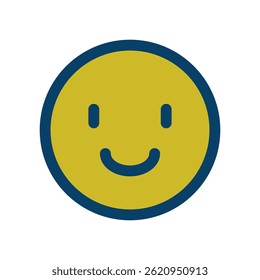 Smiling emoticon vector icon illustration.