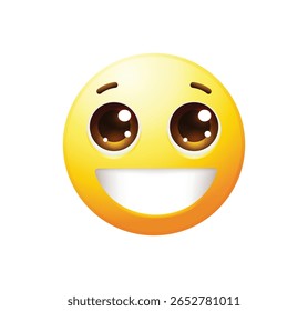 Ilustração de vetor emoticon sorridente isolada.
