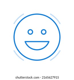 
Smiling emoticon vector line icon. Happy round character with emotional sensual facial expression. Cheerful mood and joyful laughter. Symbol of cute humor creature that everyone likes.