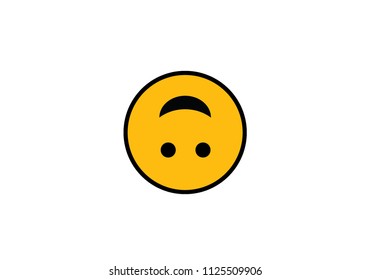 Smiling emoticon. yellow expression. vector illustration.