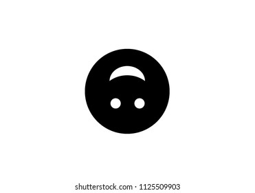 Smiling emoticon.expression. vector illustration.