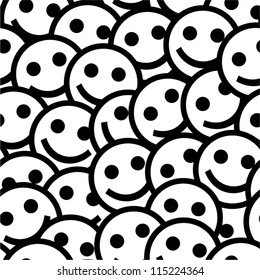 Smiling emoticons. Seamless pattern.