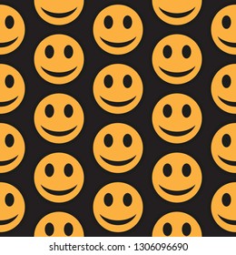 Smiling emoticons. Seamless pattern.