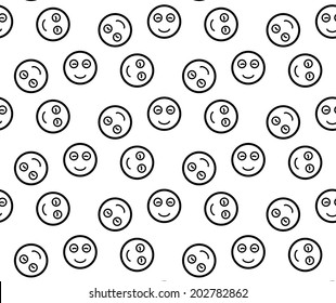 Smiling emoticons. Seamless pattern.