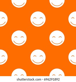 Smiling emotpattern repeat seamless in orange color for any design. Vector geometric illustration
