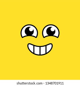 Smiling excited emoji vector illustration