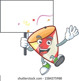 Smiling exploding confetti cute cartoon style bring board