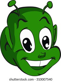 Smiling extraterrestrial kid face