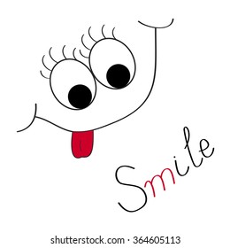 Smiling with eyes. The inscription Smile