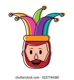 smiling face beard man with hat happy