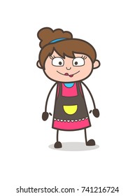 Smiling Face - Beautician Girl Artist Cartoon Vector