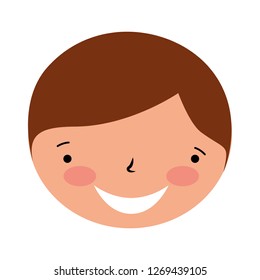smiling face boy on white background