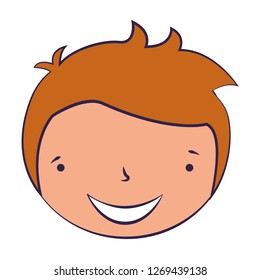 smiling face boy on white background