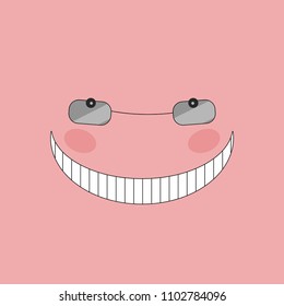 Smiling Face Cartoon Illustration, Toothy 