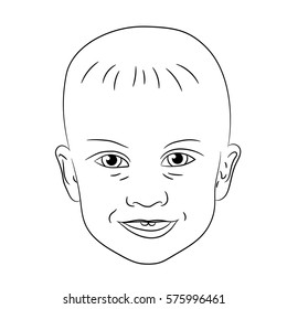smiling face of a child boy vector illustrations