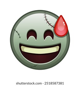 Cara sonriente en sudor frío con la boca abierta Tamaño Grande de zombie halloween emoji