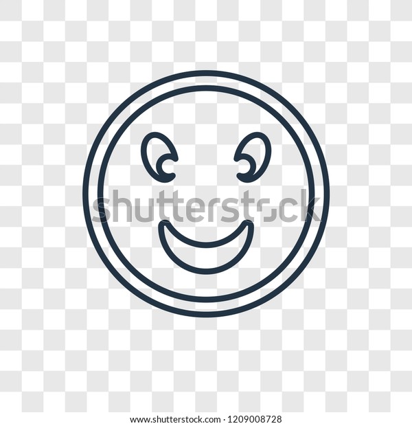 Smiling Face Concept Vector Linear Icon Stock Vector Royalty Free