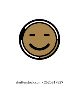 Smiling face displays happiness isolated graphic design