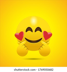 Smiling Face Emoji Giving Korean Finger Heart