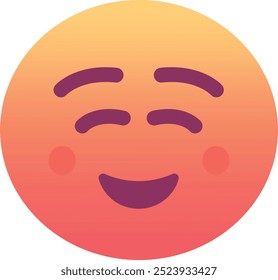 Ícone de emoji de rosto sorridente. Cores modernas, elemento popular para mídias sociais e designs digitais. Emoticon, elemento isolado.