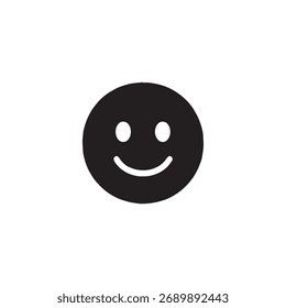 Smiling Face Emoji Silhouette Vector
